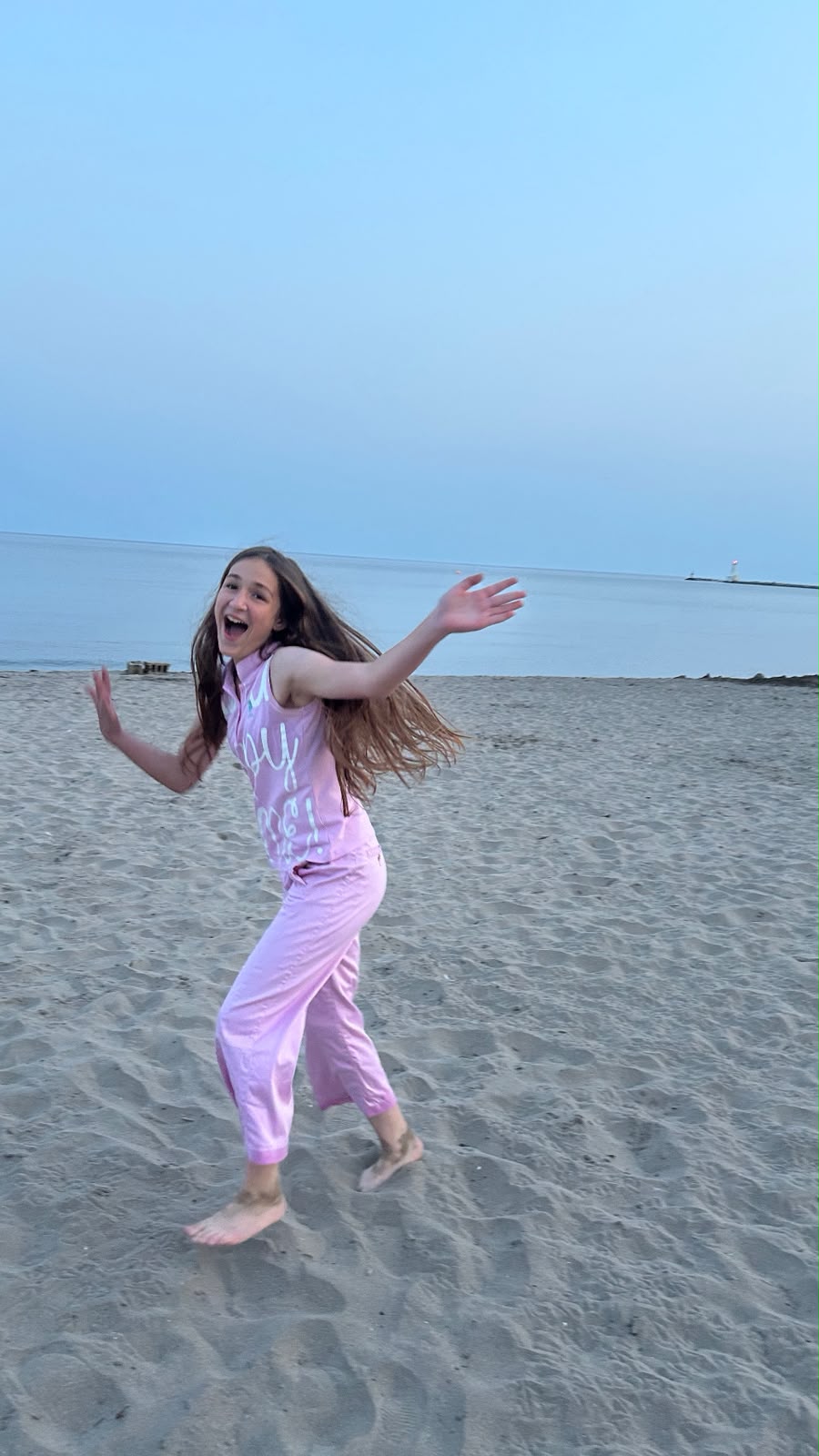 Sham dancing on the beach